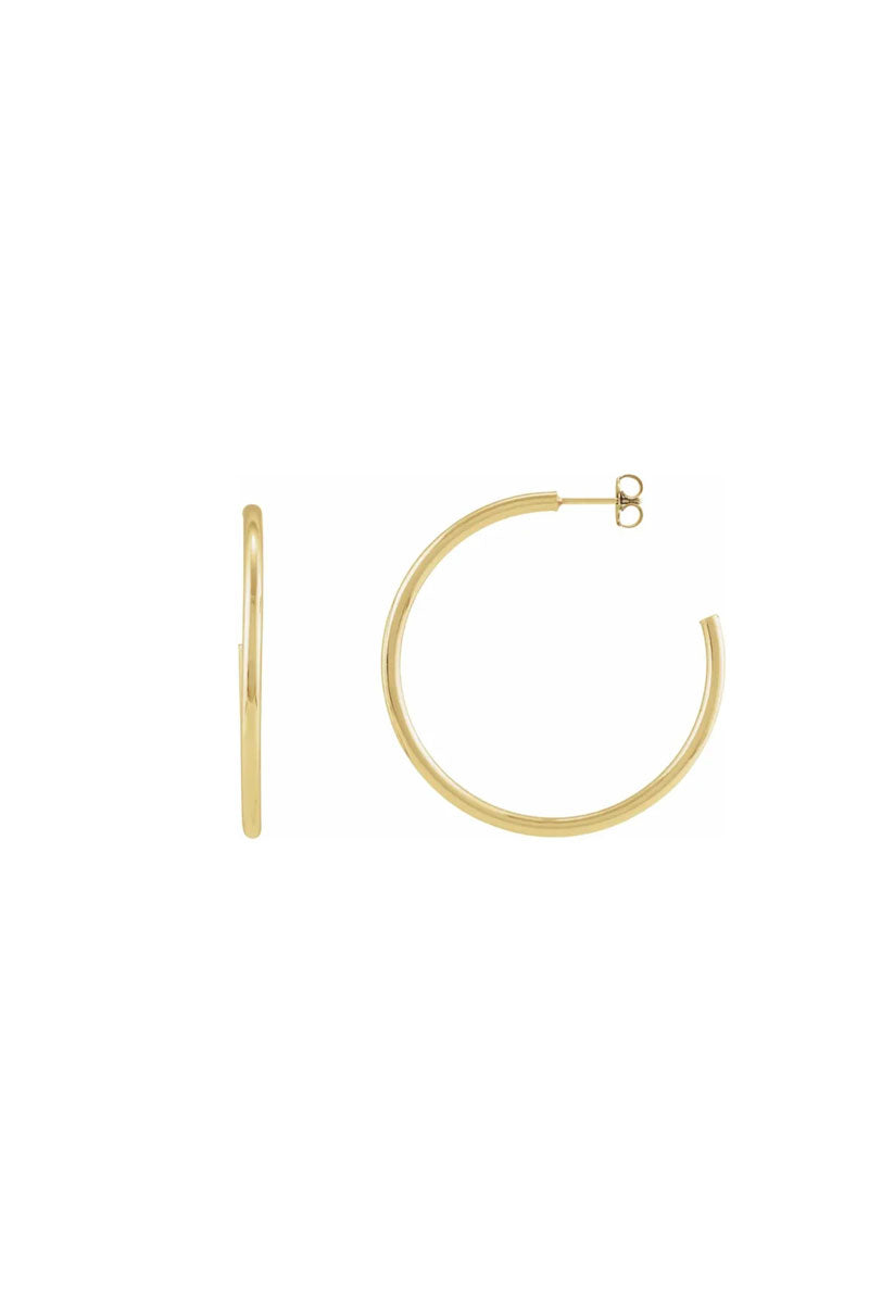 35mm Tube Hoops - 14k Yellow Gold
