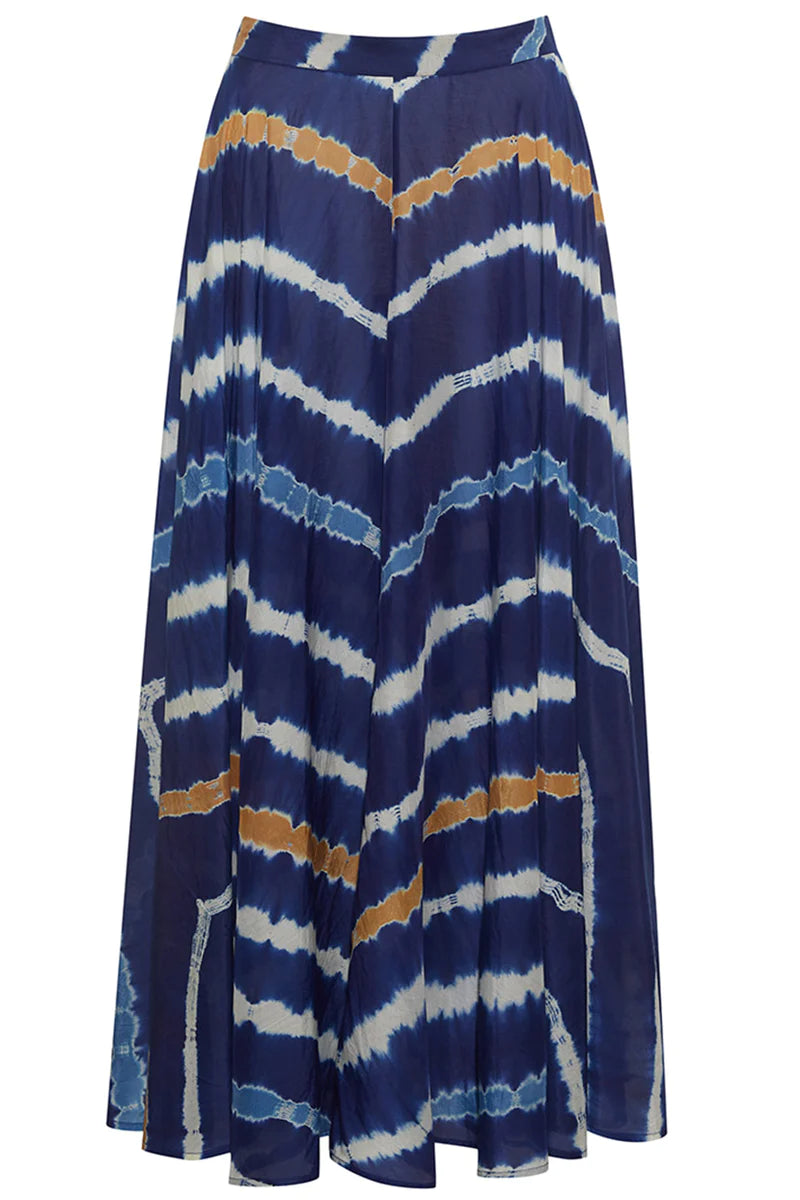Kendall Skirt - Navy Tie Dye
