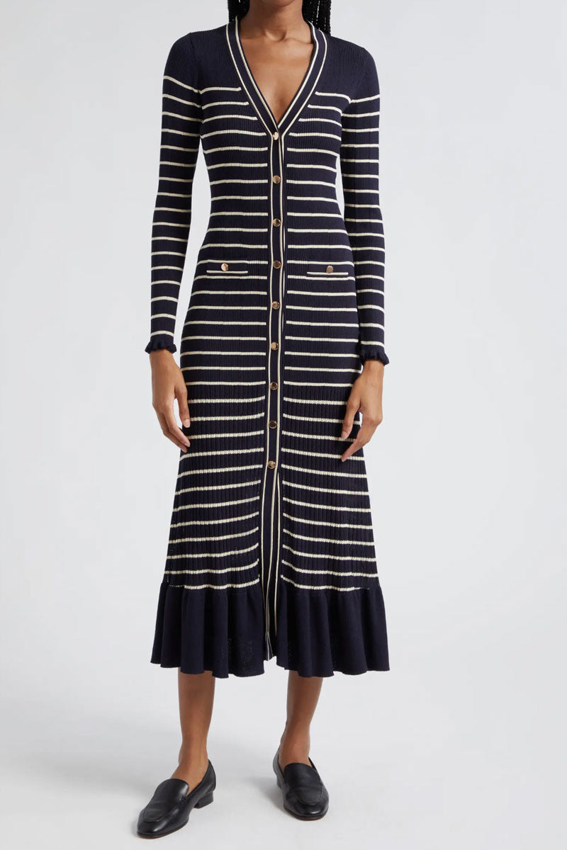 Marina Dress - Navy Stripe