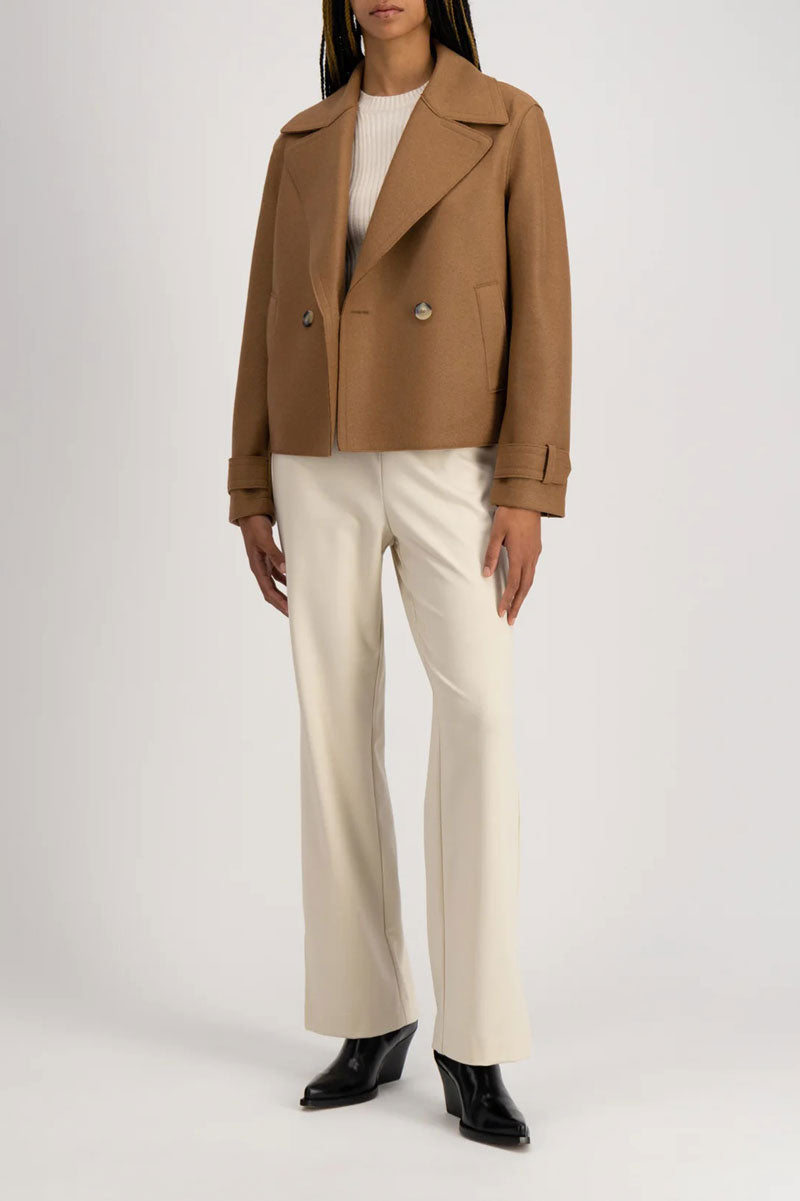 Cropped Peacoat Light Pressed Wool - Toffee