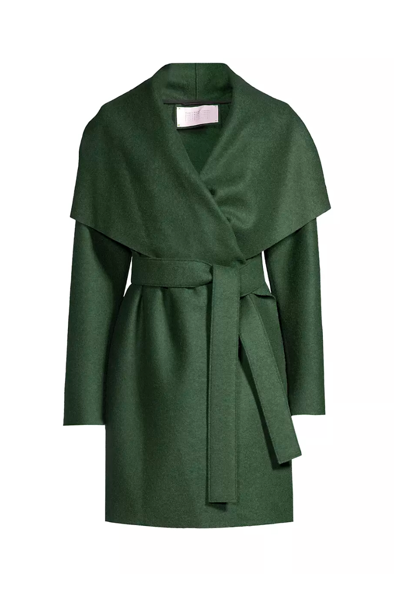 Blanket Coat Pressed Wool - Emerald Green