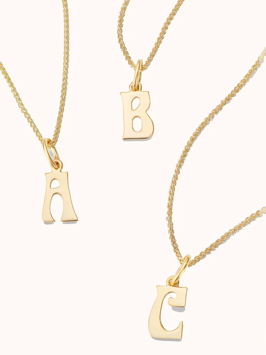 Initial Charm - Yellow Gold