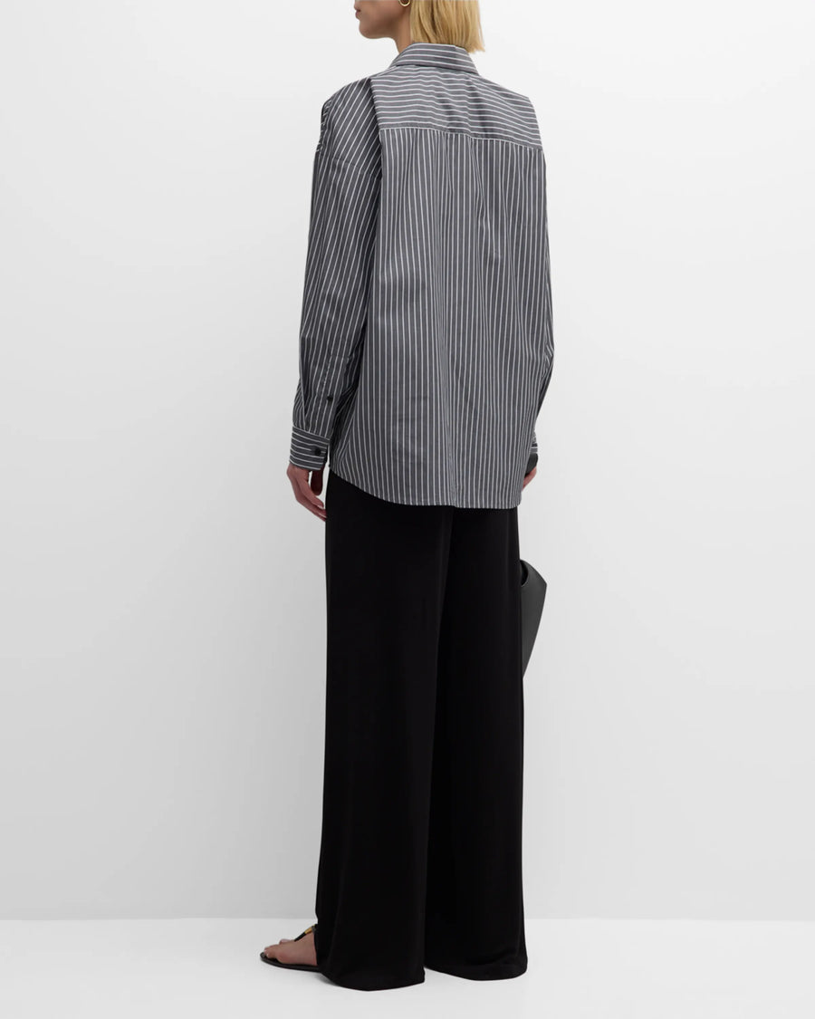 Mael Oversized Shirt - Black White Stripe