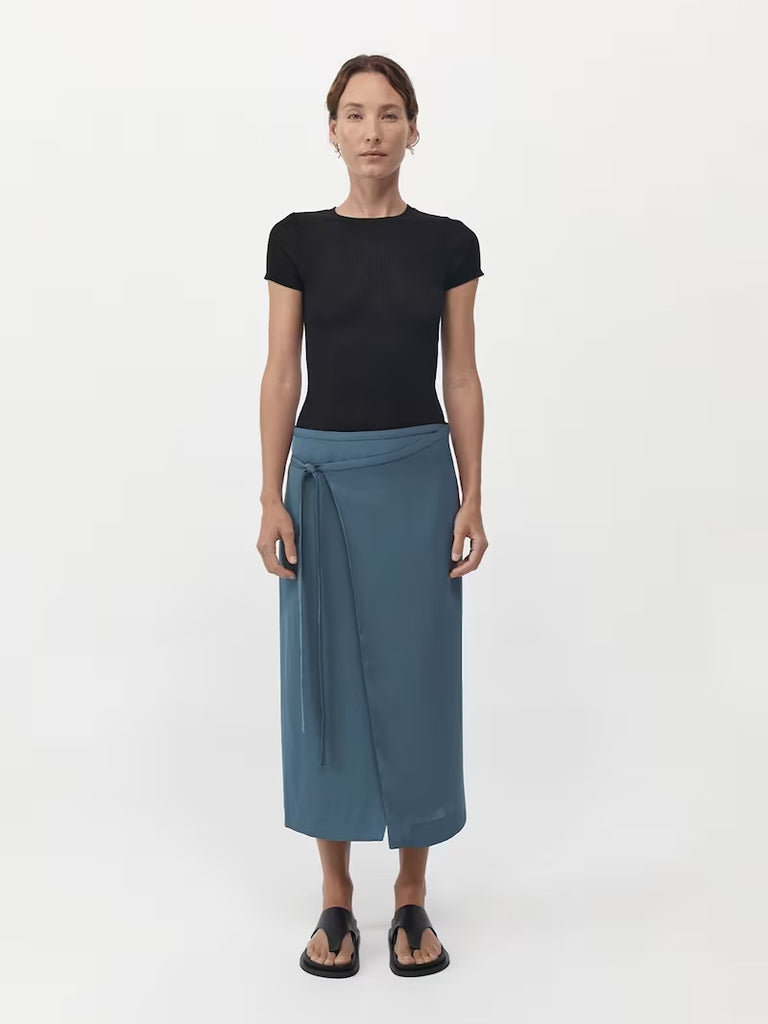 St. Agni  Midi Wrap Skirt - Slate