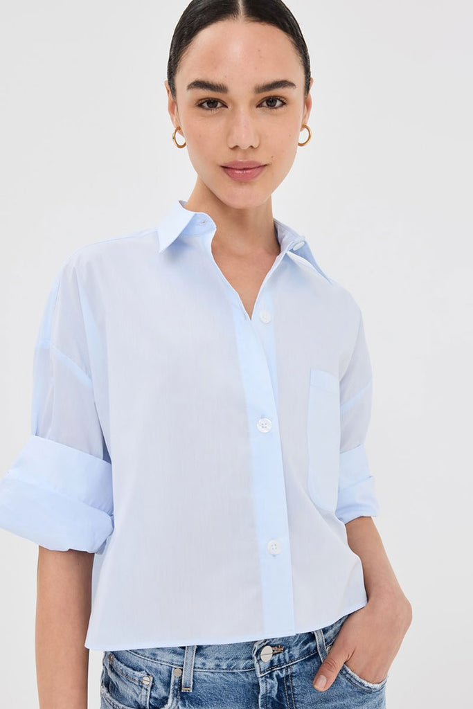 Nina Shirt Ice Blue Poplin | Busnel.com