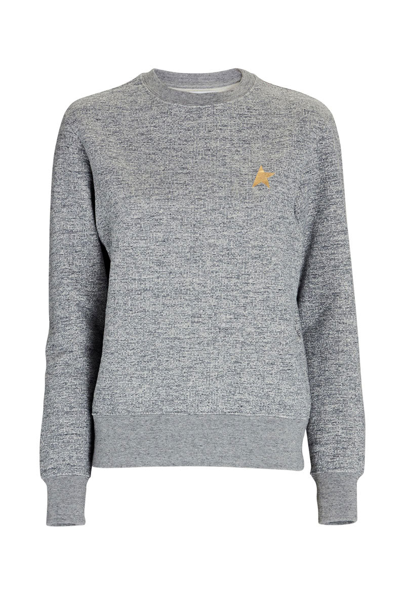 Athena Star Sweatshirt - Medium Grey Melange Gold Star