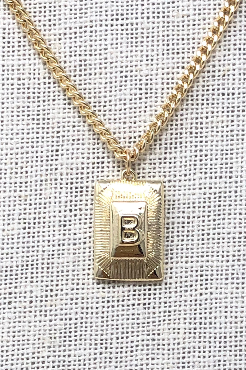 Curb Chain Initial Necklace