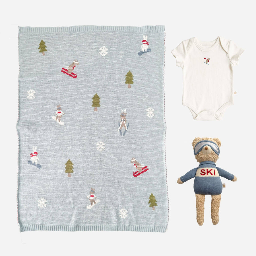 Ski Blanket, Onesie, Benjamin Plush Toy Gift Set