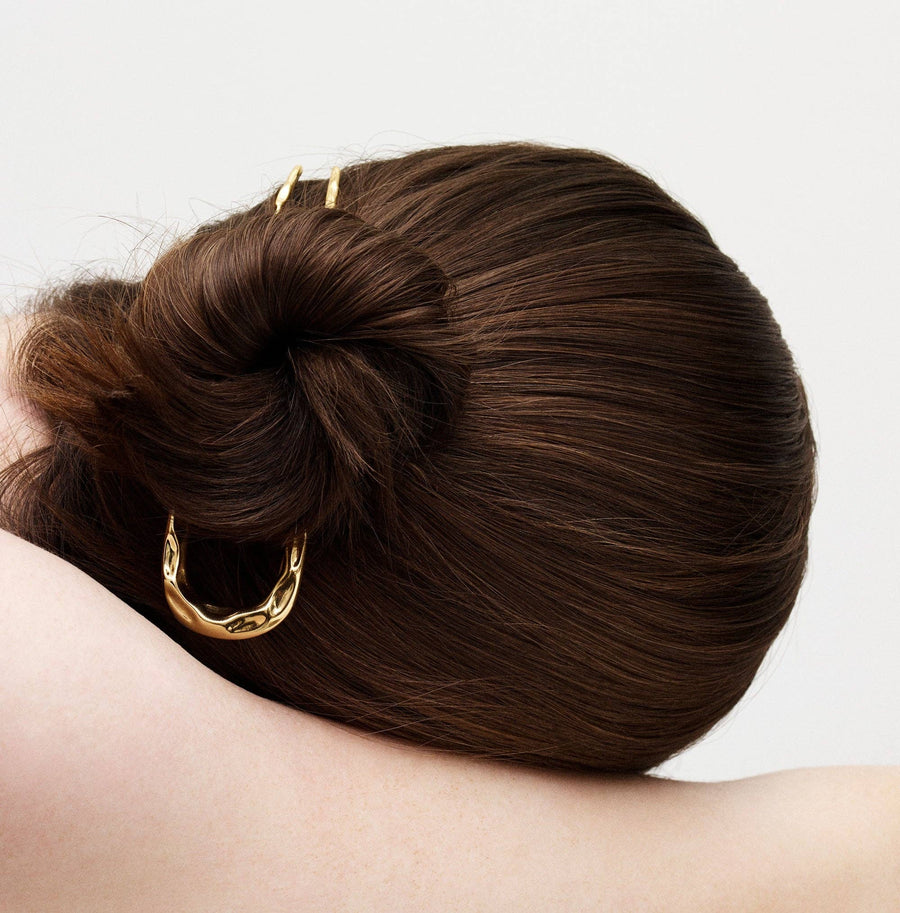 Midi Wavy French Hair Pin - Gold