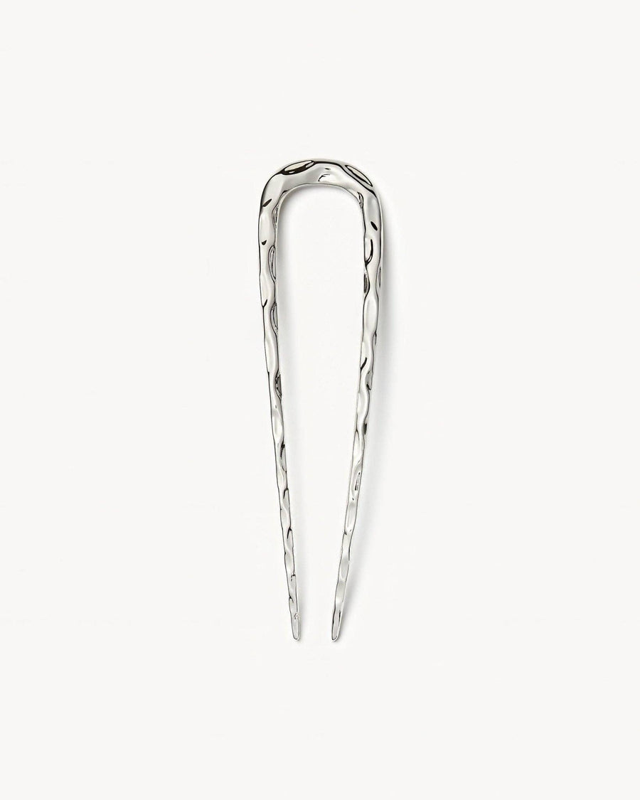 Midi Wavy French Hair Pin - Silver