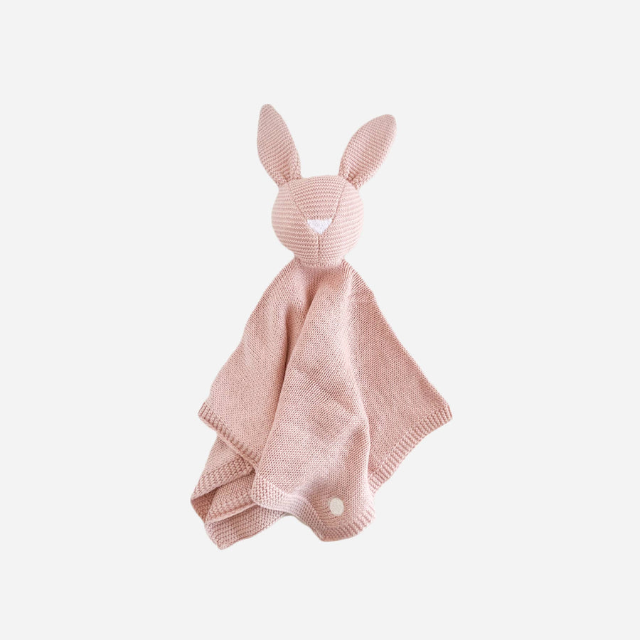 Pique Blanket Cream Bunny Lovey Set - Blush