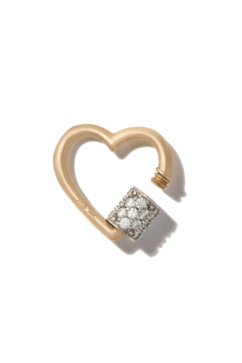 Stoned Baby Heartlock - 14k Yellow Gold & Diamonds