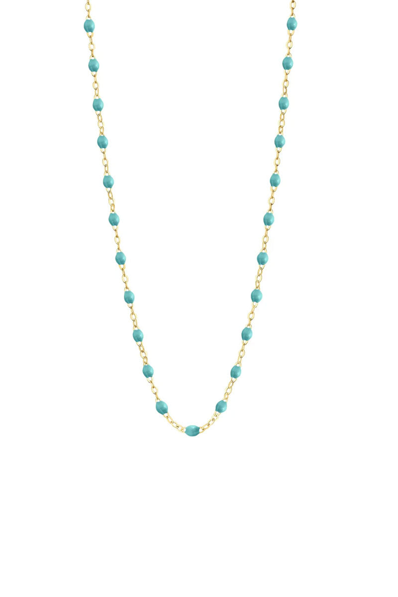 Classic Gigi Necklace - Turquoise Green 18k Yellow Gold
