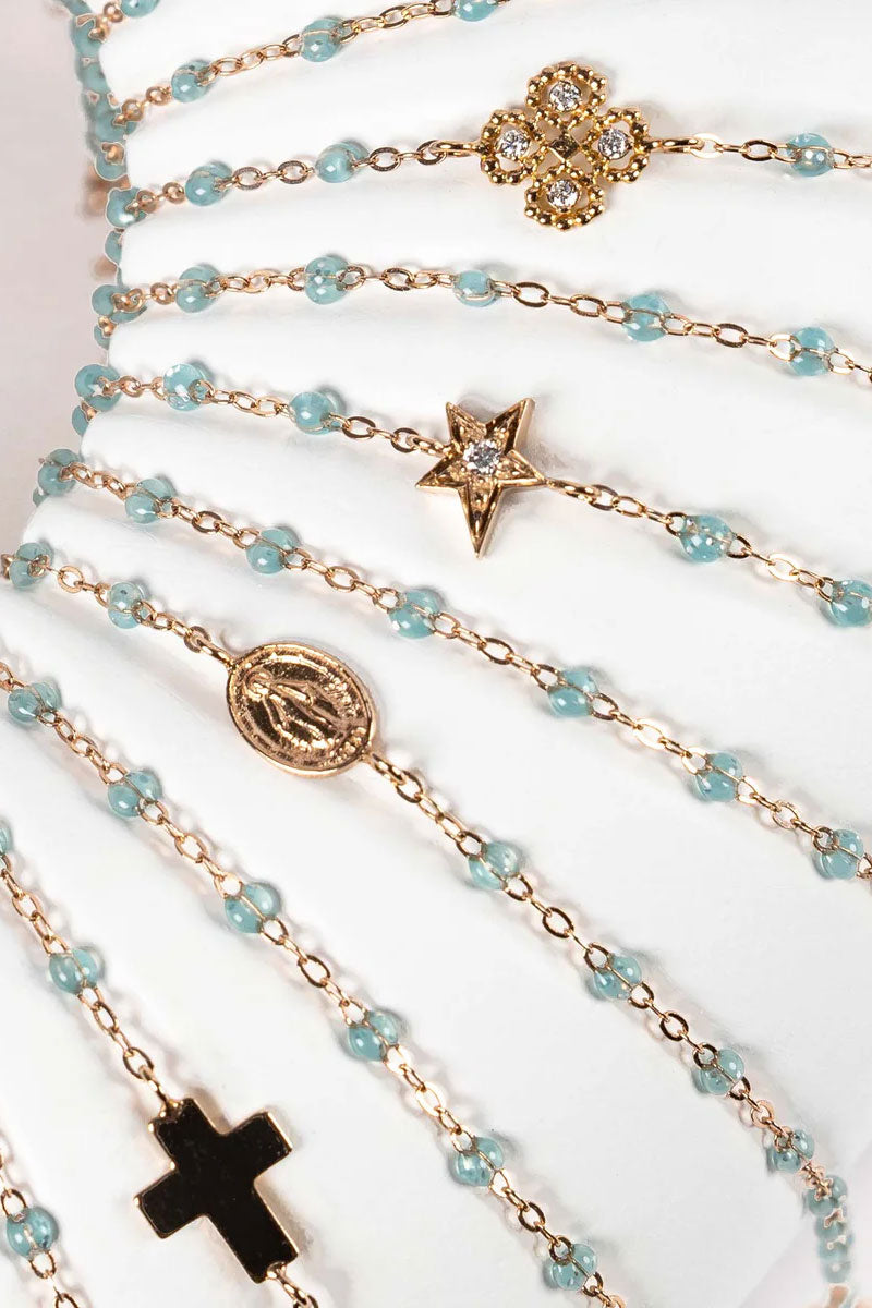 Classic Gigi Bracelet - Aqua Yellow Gold