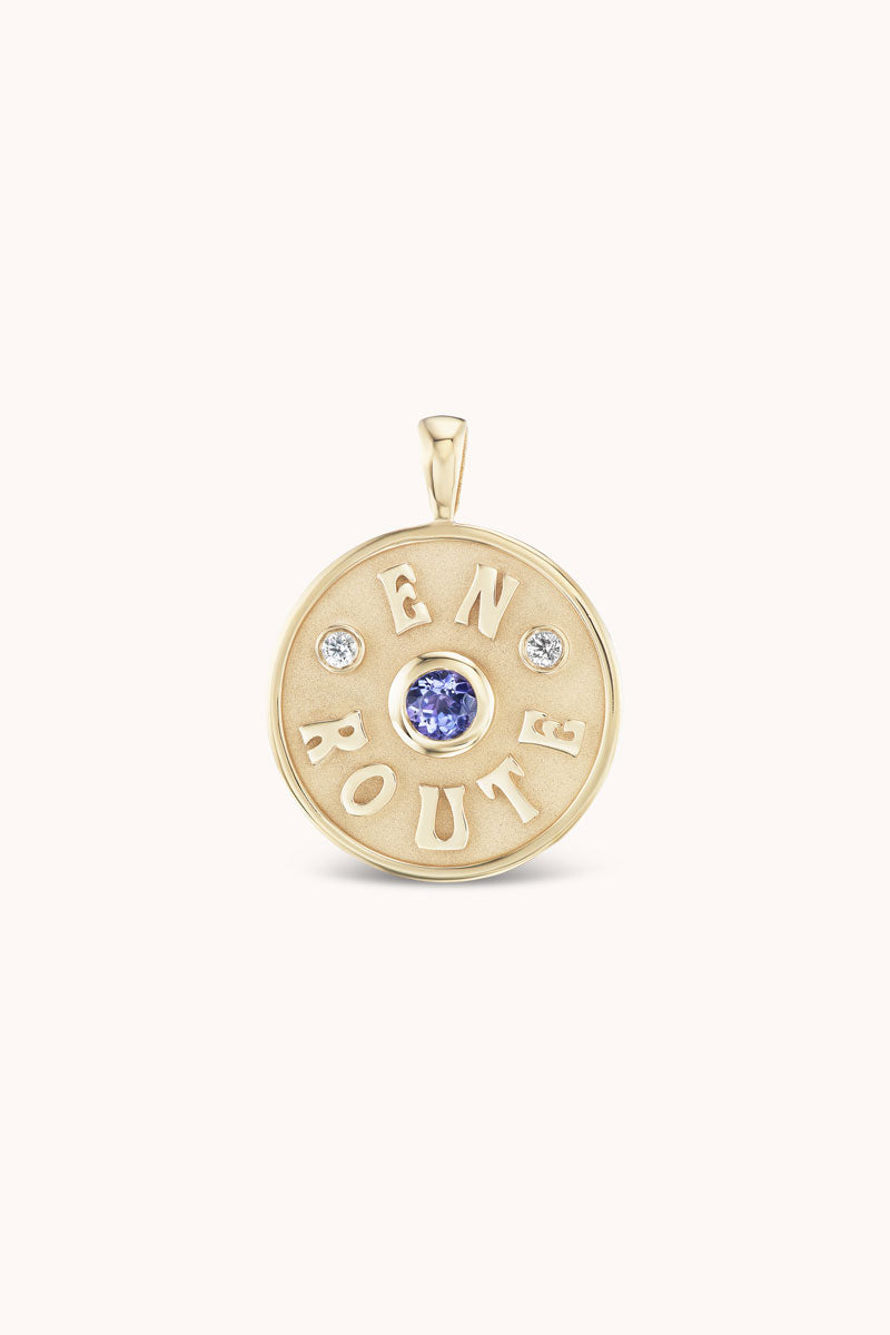 New Mini En Route Charm - Tanzanite 14k Yellow Gold