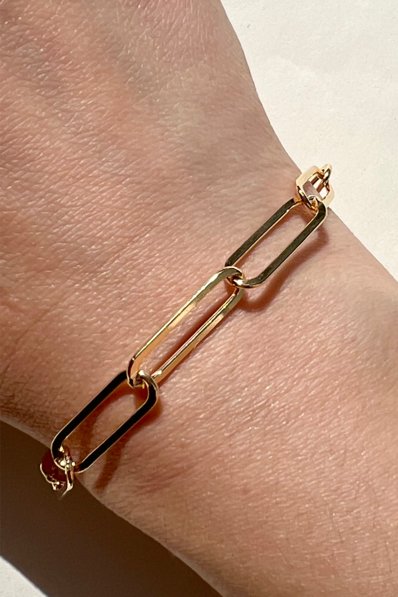 6.8mm Paperclip Chain Bracelet - Gold Filled