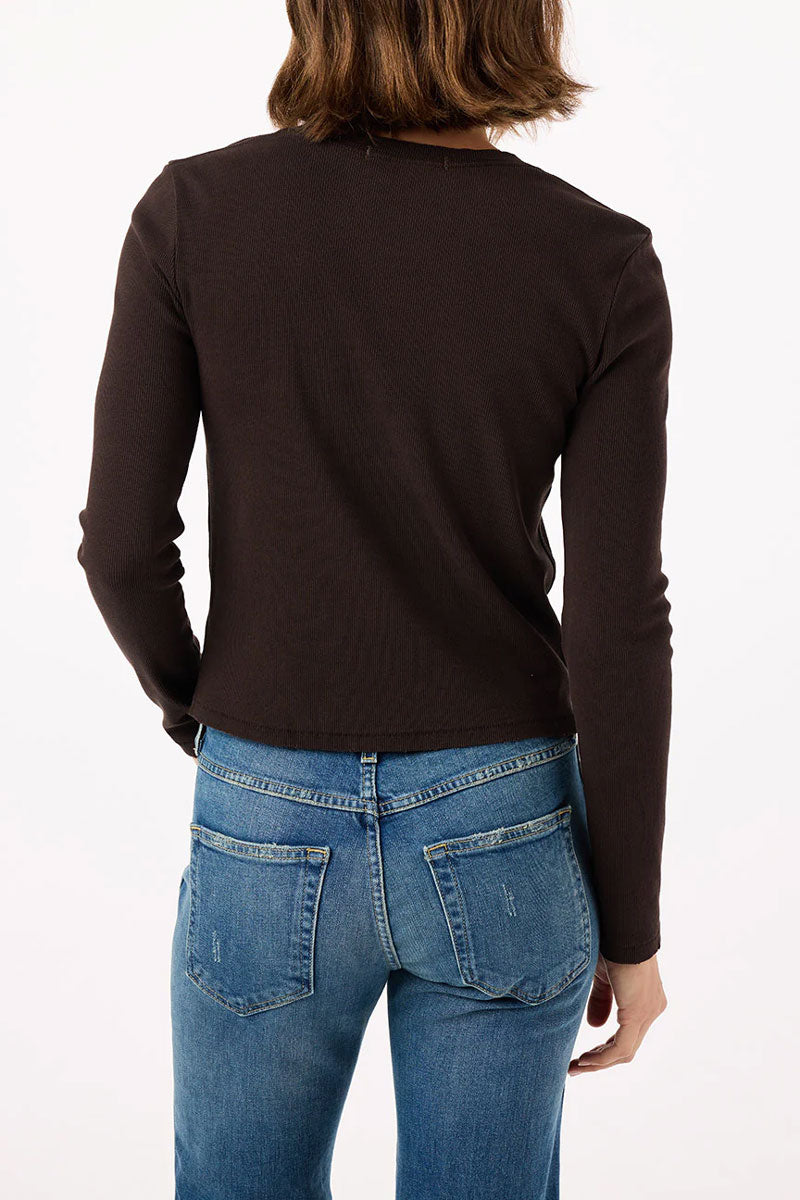 Slim Rib Tee - Espresso