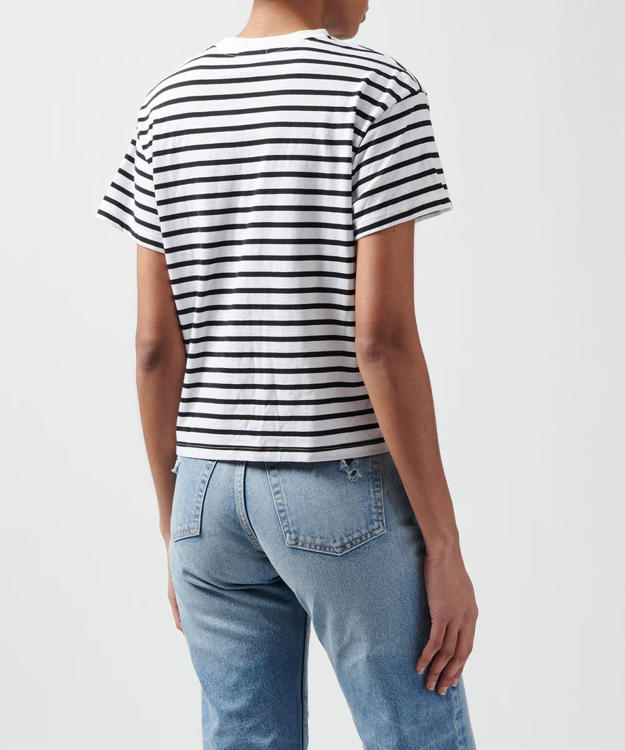 Classic Jersey S/S Stripe Boy Tee - Black/White Stripe