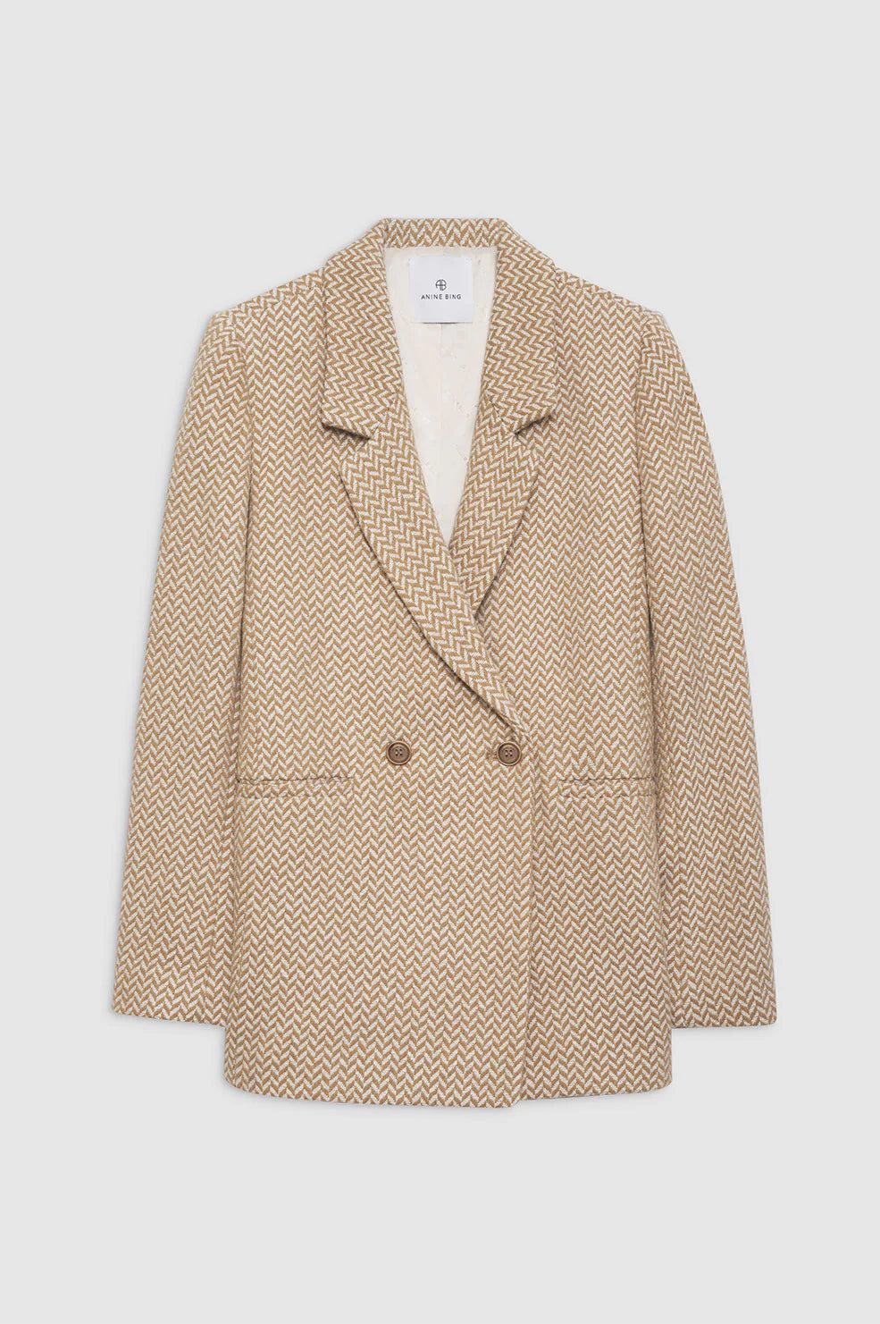 Fishbone Blazer - Tan and Cream – Pavilion