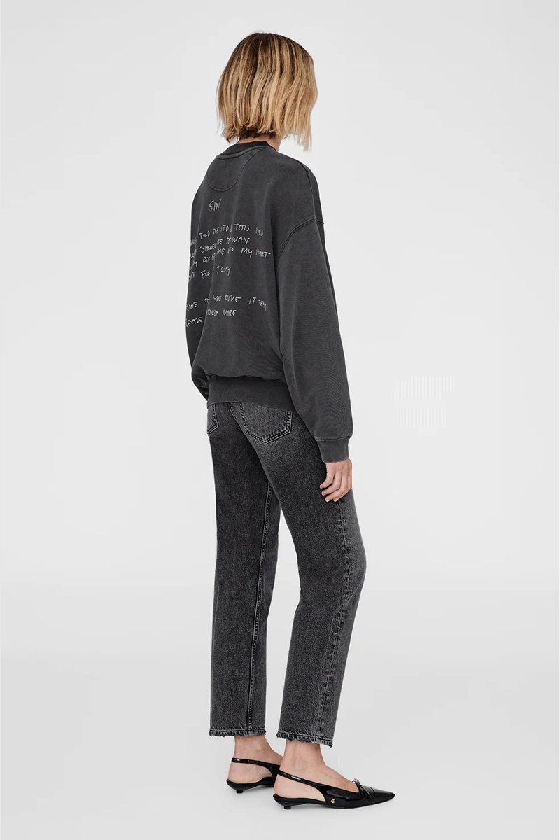 Jaci Sweatshirt - Lyrics Washed Black