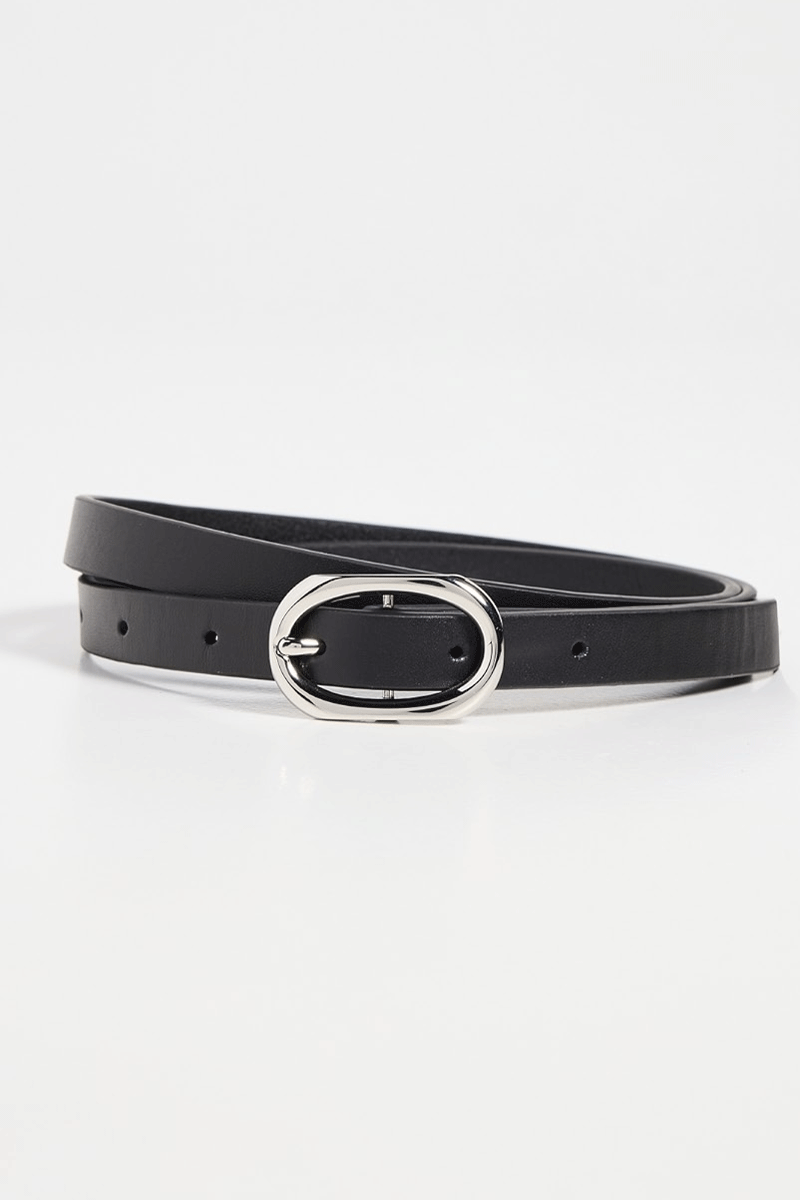 Mini Signature Link Belt - Black w/ Silver