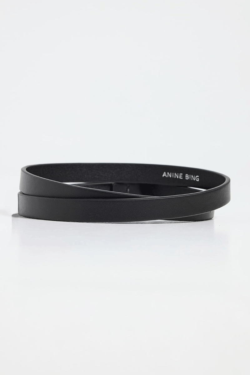 Mini Signature Link Belt - Black w/ Silver