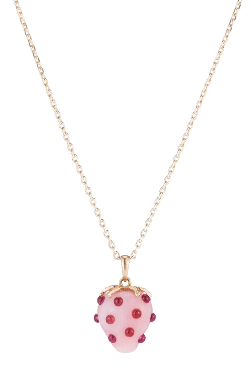 Strawberry Pendant Charm - Opal