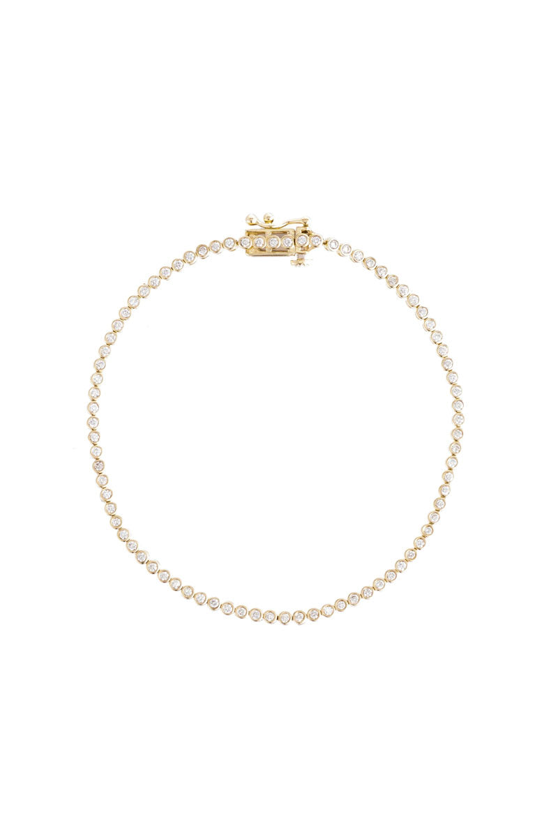 Diamond Bezel Tennis Bracelet - Diamonds 14k Yellow Gold