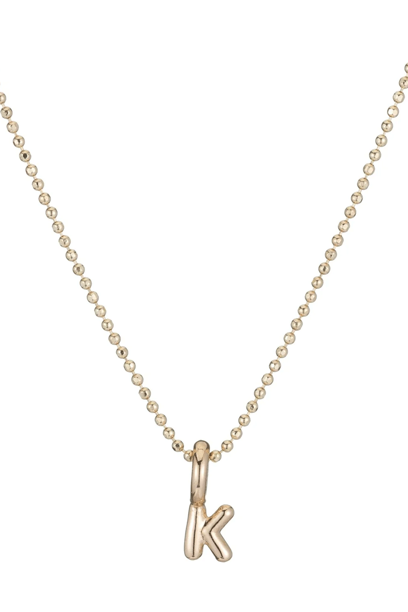 Mini Helium Initial Charm - 14k Yellow Gold