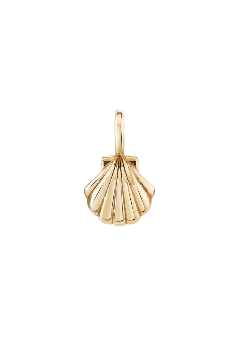Petite Scallop Shell Charm - 14k Yellow Gold