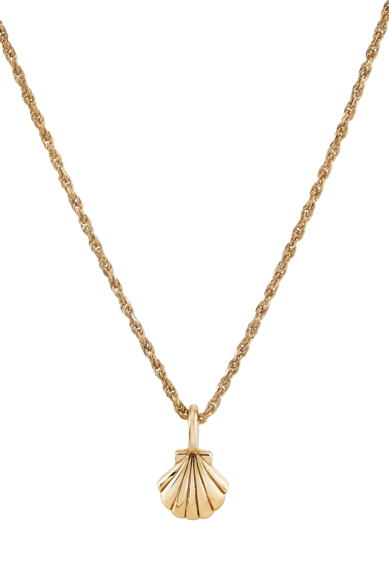 Petite Scallop Shell Charm - 14k Yellow Gold