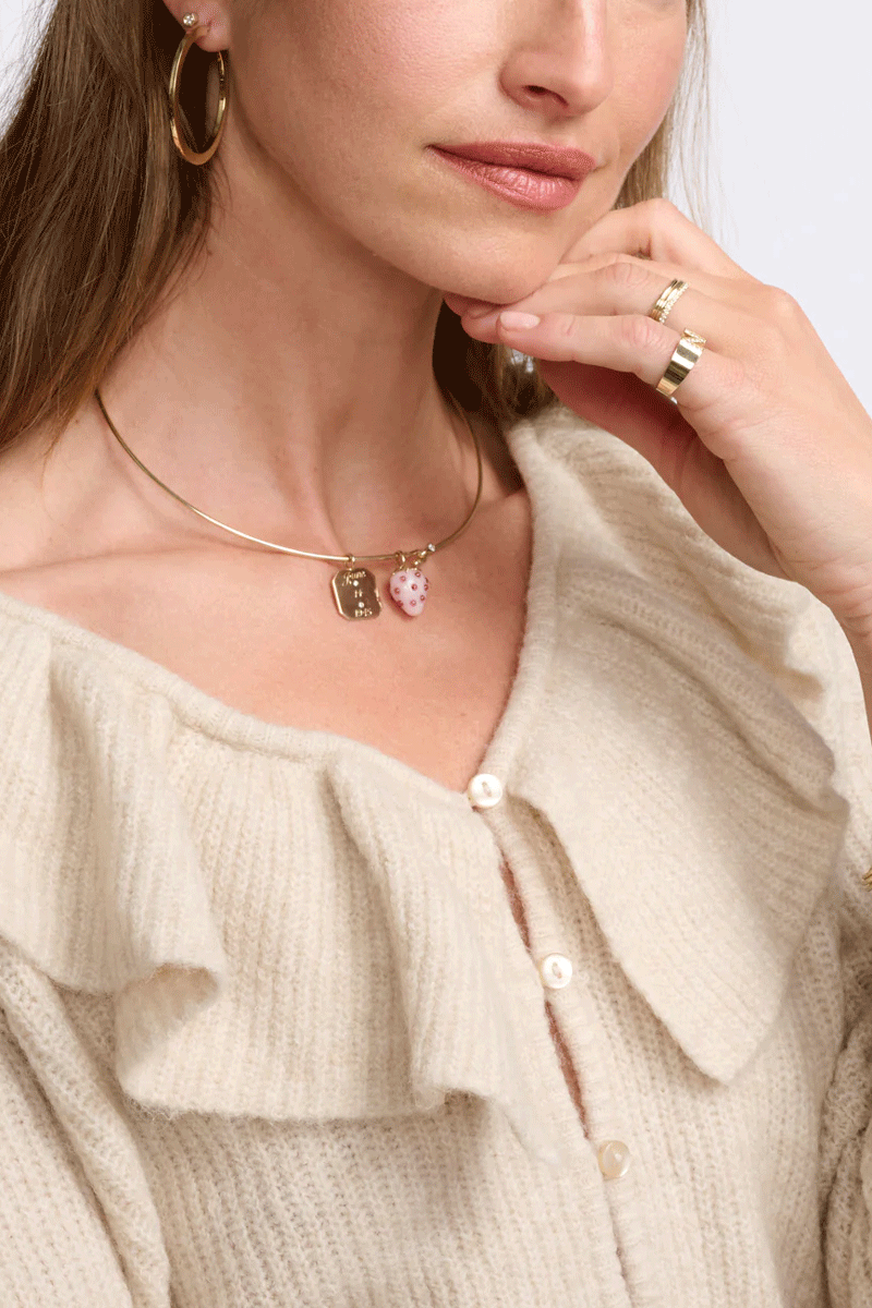 Strawberry Pendant Charm - Opal