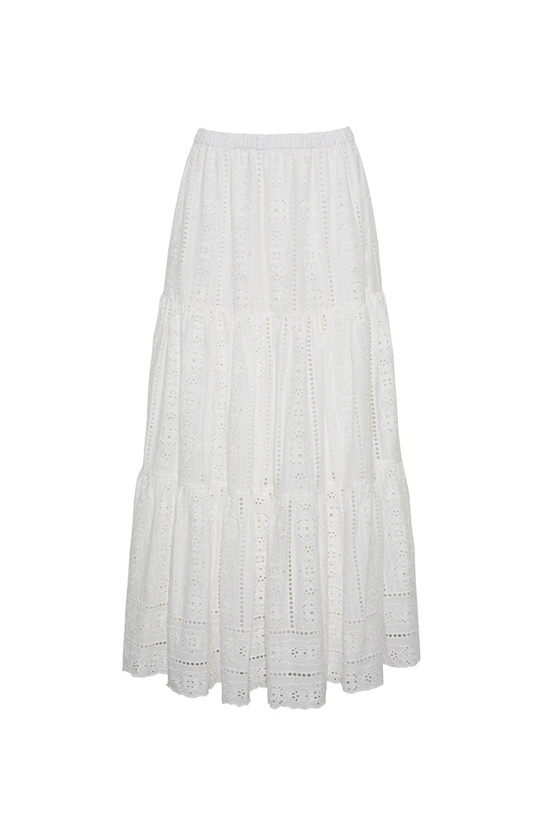 Melanie Skirt - Bria Eyelet Ivory