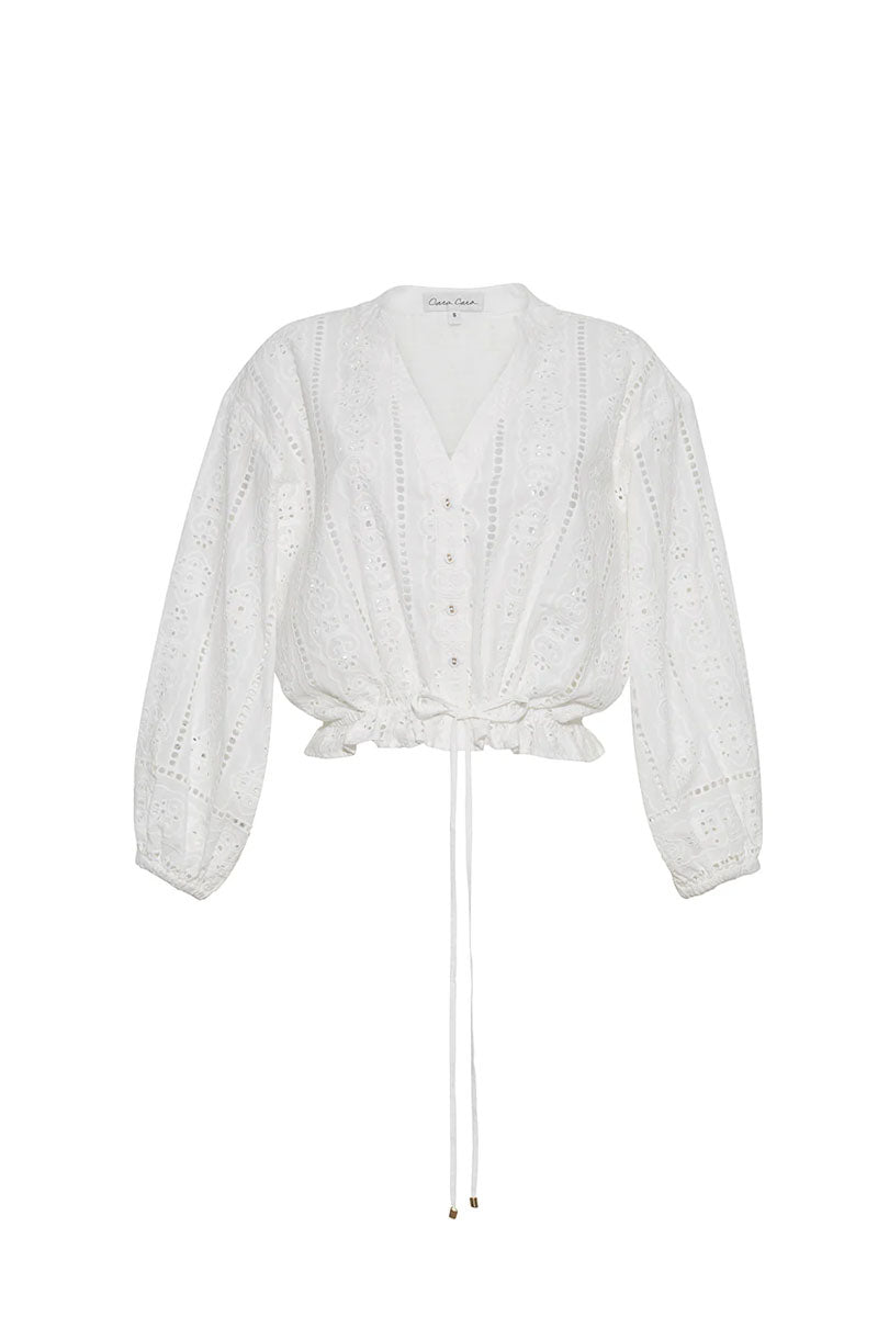Perrin Top - Bria Eyelet Ivory