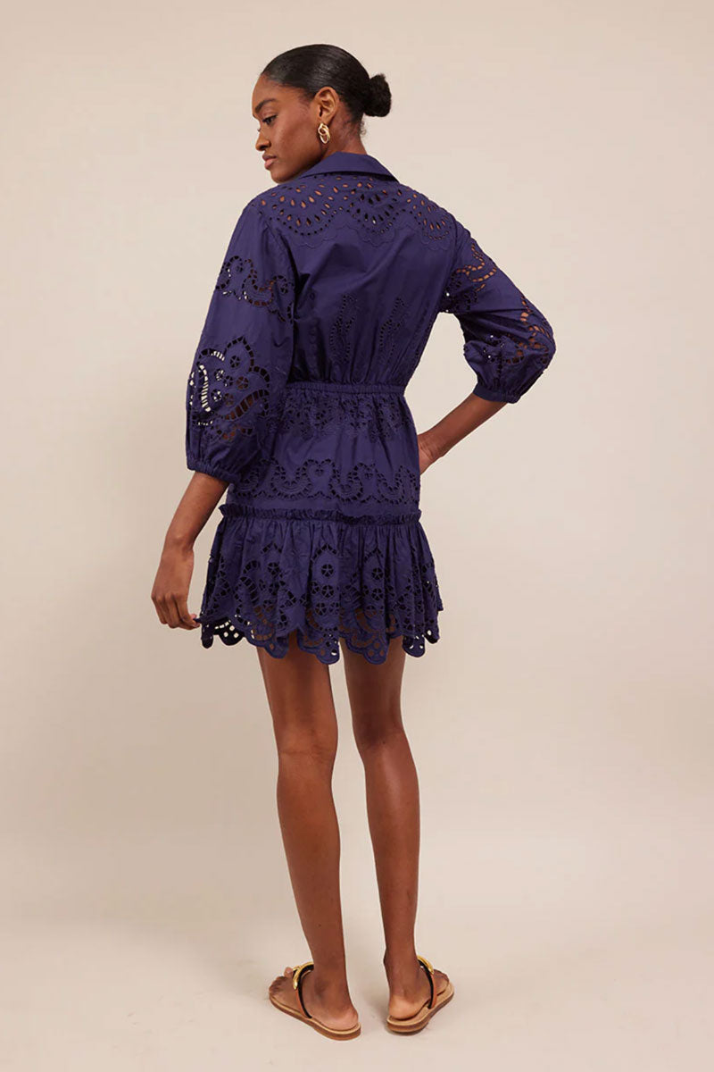 Robin Dress - Navy Eyelet