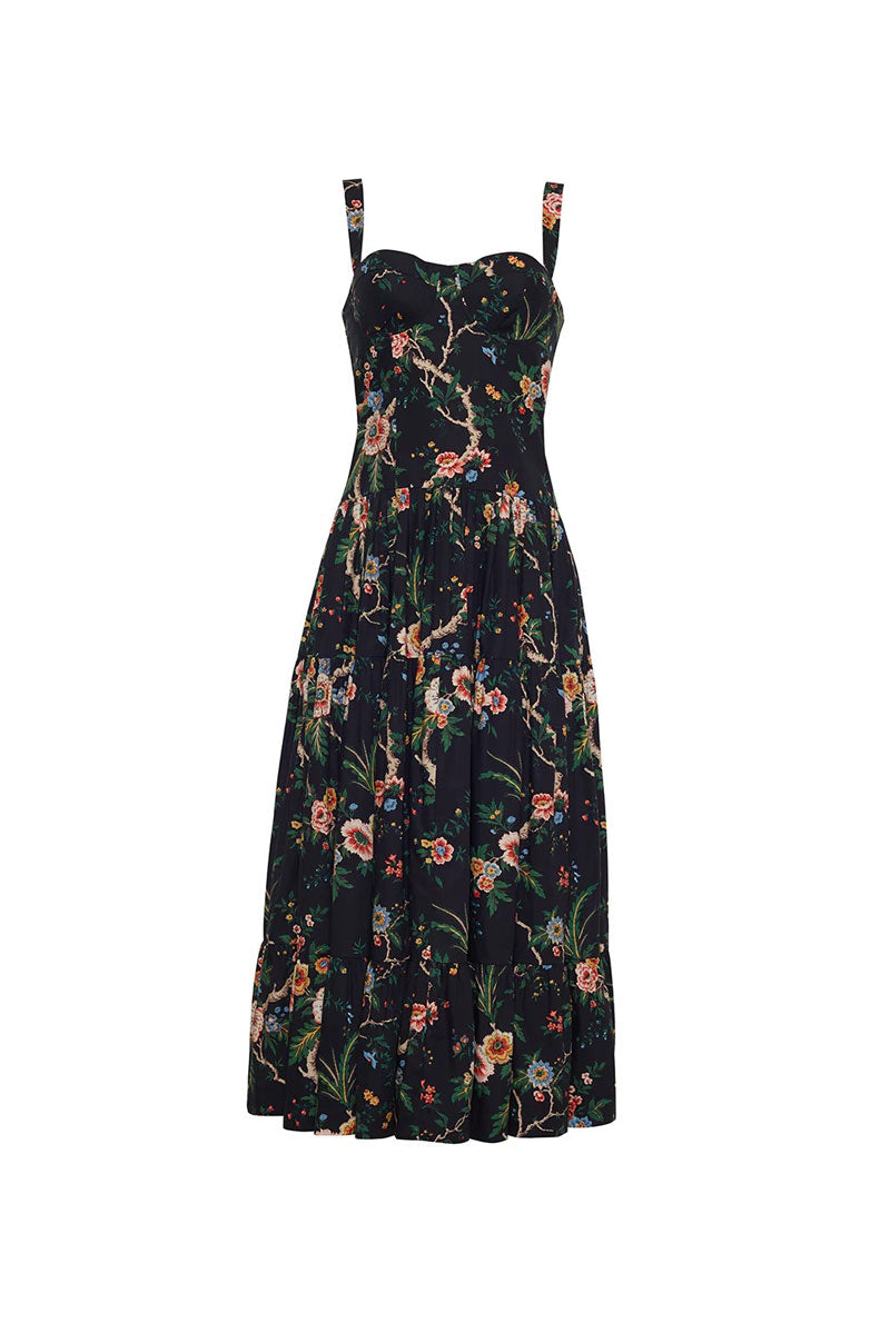 Santiago Midi Dress - Chintz Black