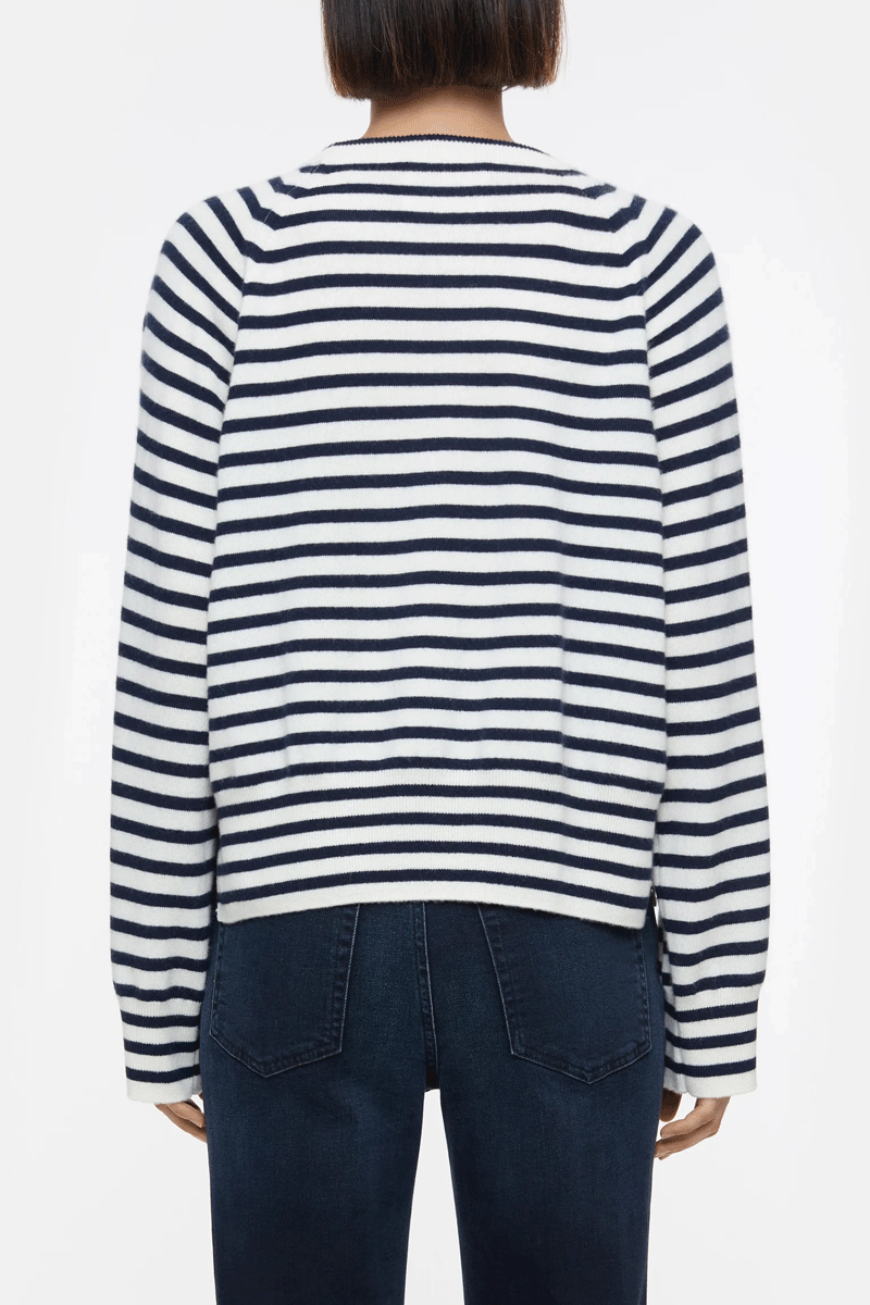 Crew Neck Long Sleeve - Ivory Stripe