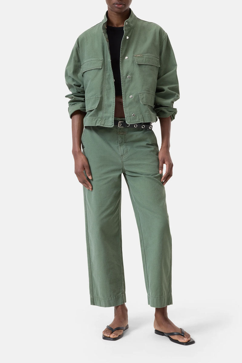 Cropped Field Jacket - Matcha Green