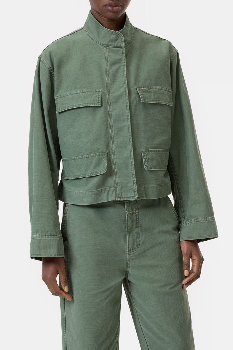 Cropped Field Jacket - Matcha Green