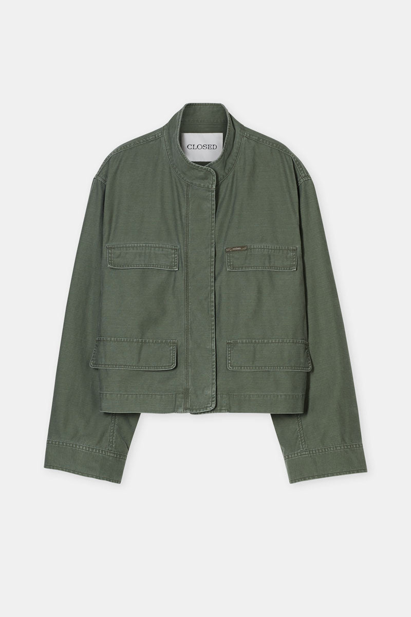 Cropped Field Jacket - Matcha Green