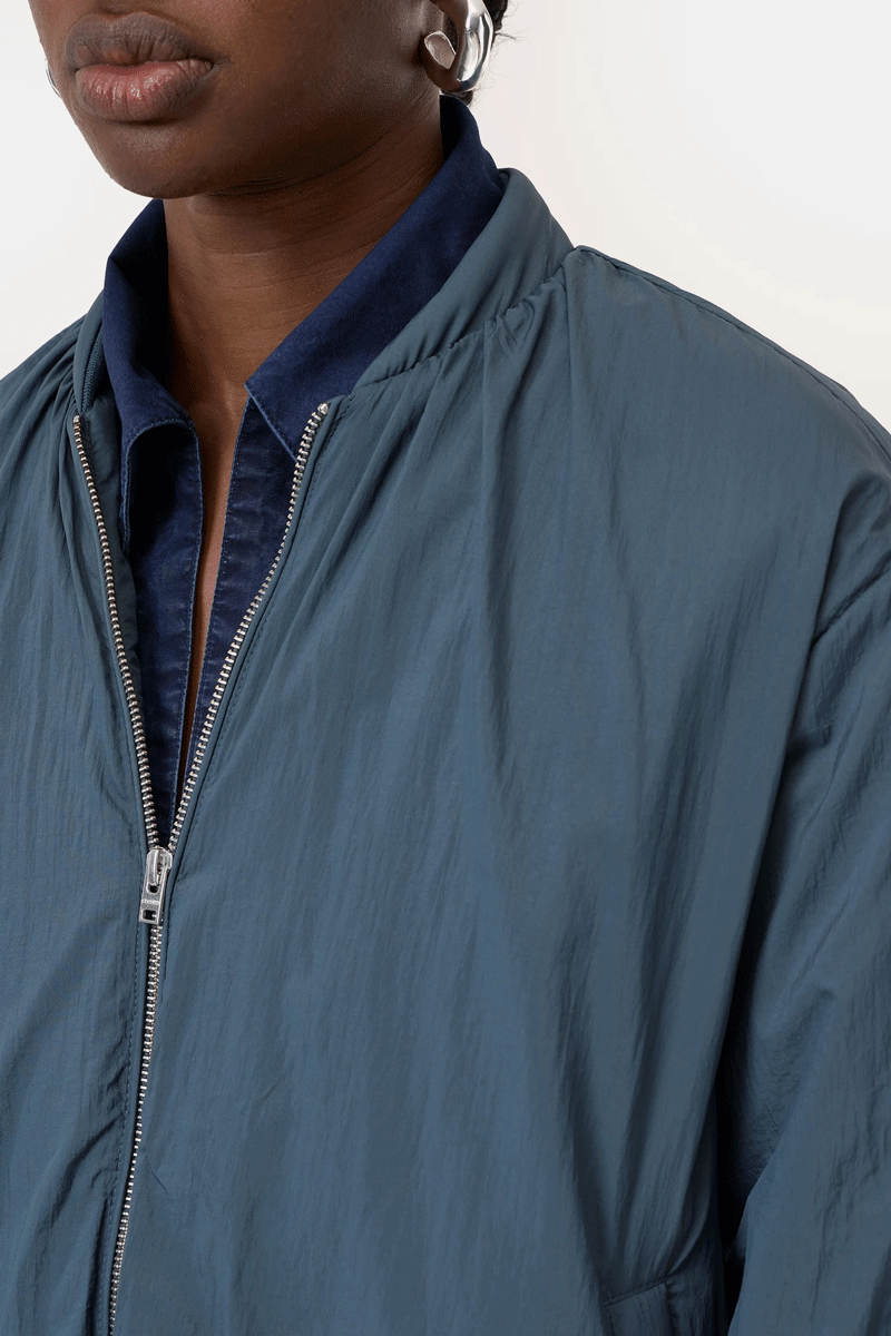 Padded Blouson Jacket - Graphite Blue