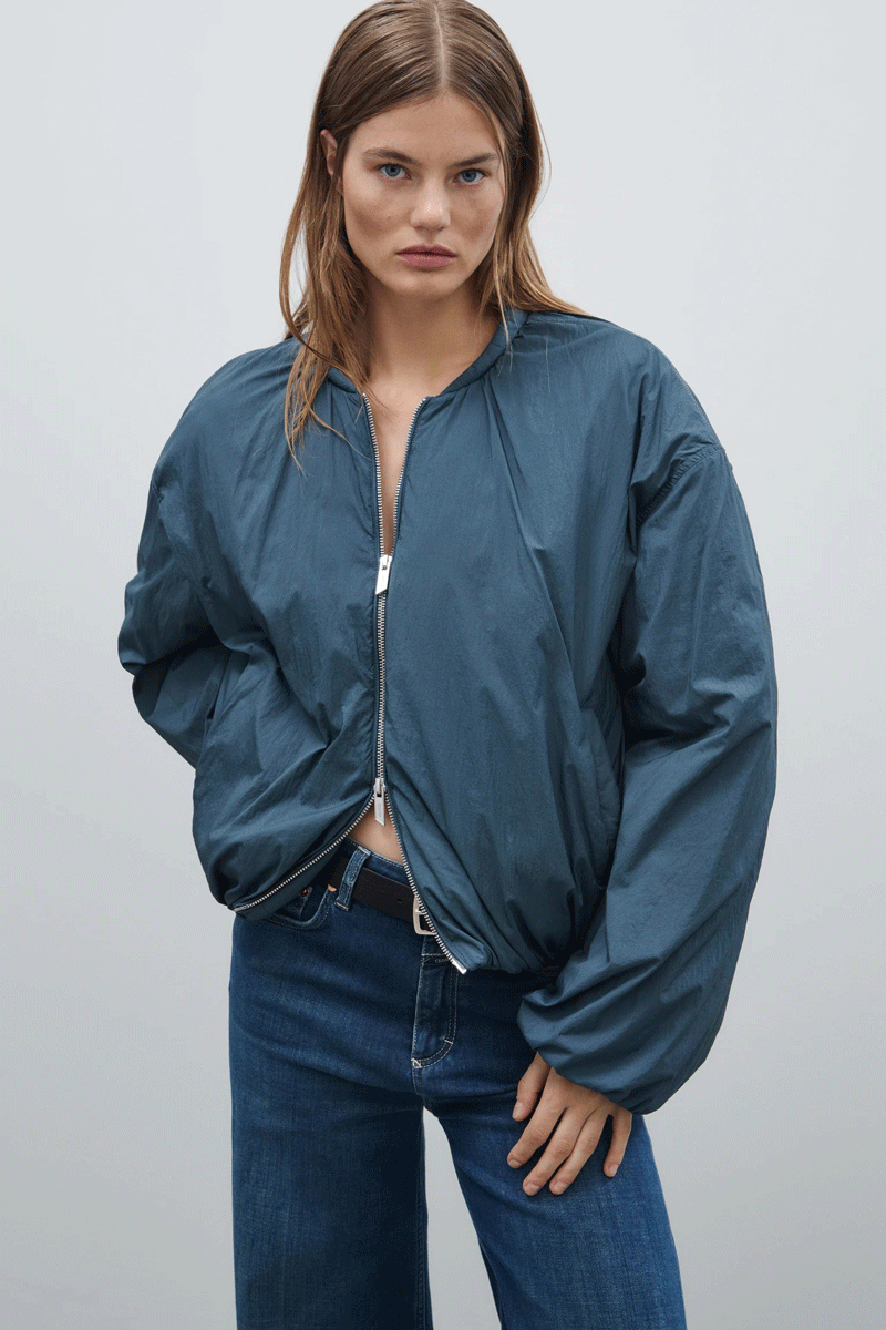 Padded Blouson Jacket - Graphite Blue