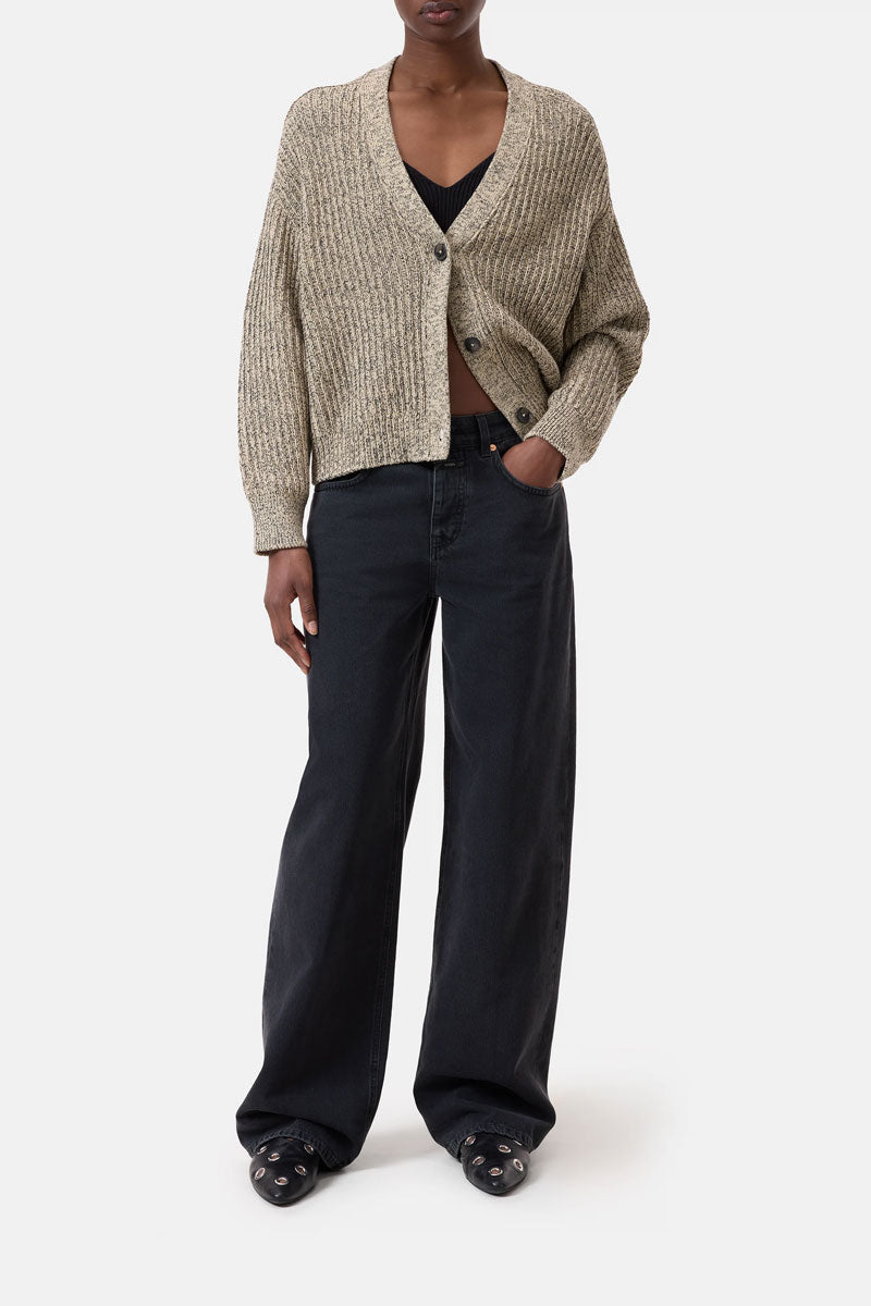 Cardigan Long Sleeve - Desert Beige Mouline Yarn