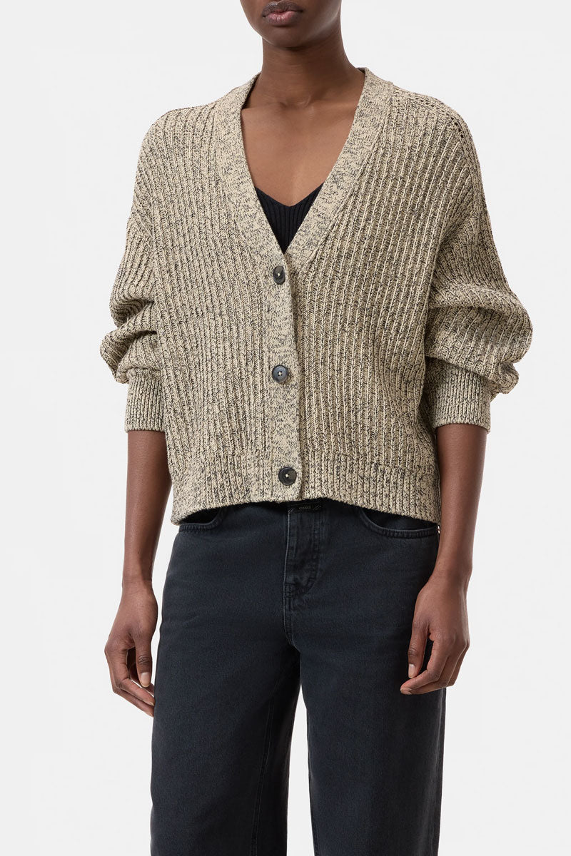 Cardigan Long Sleeve - Desert Beige Mouline Yarn