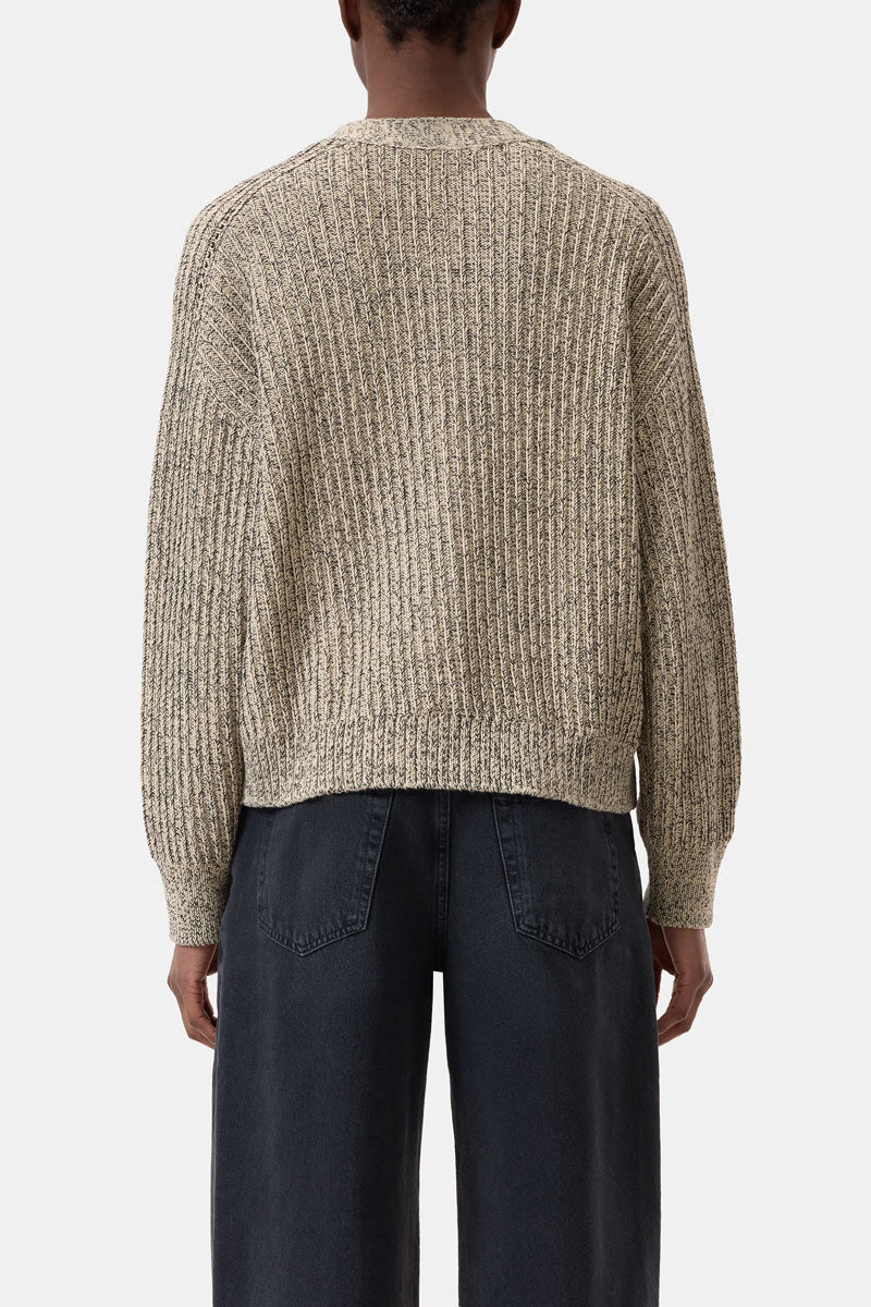 Cardigan Long Sleeve - Desert Beige Mouline Yarn