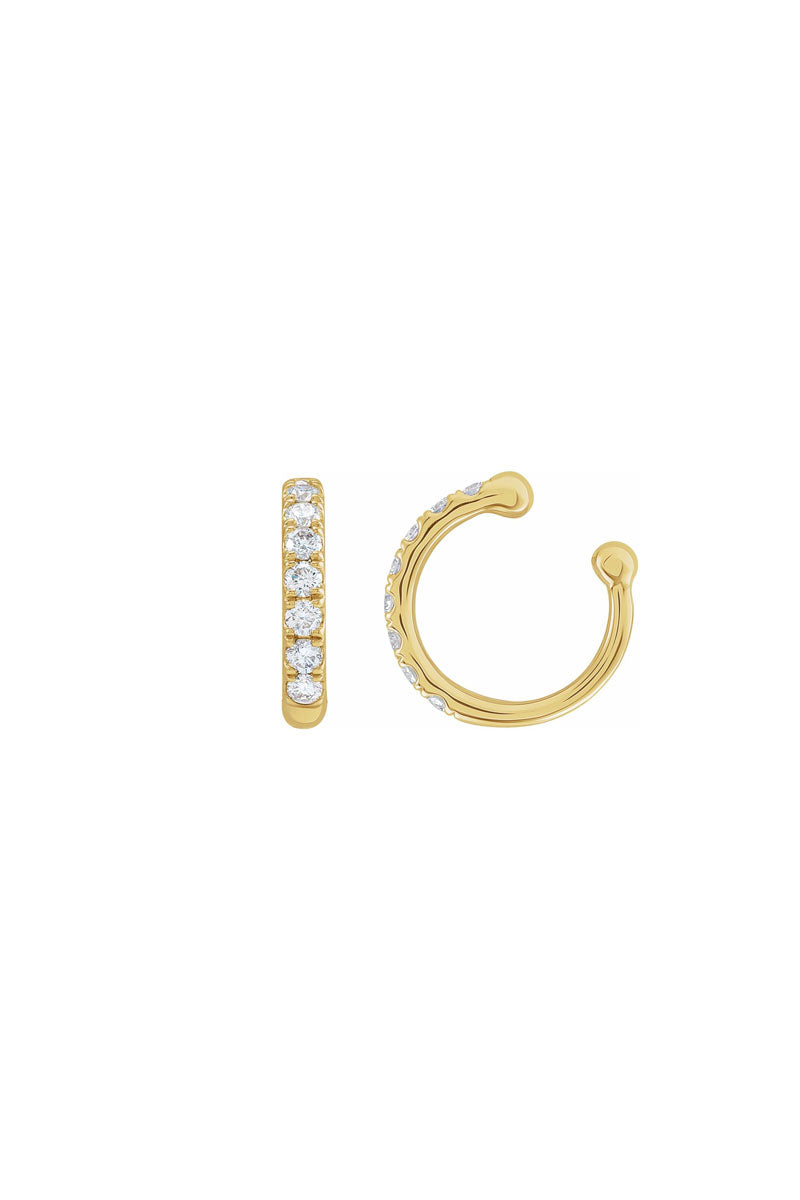 Diamond Ear Cuff - Yellow Gold
