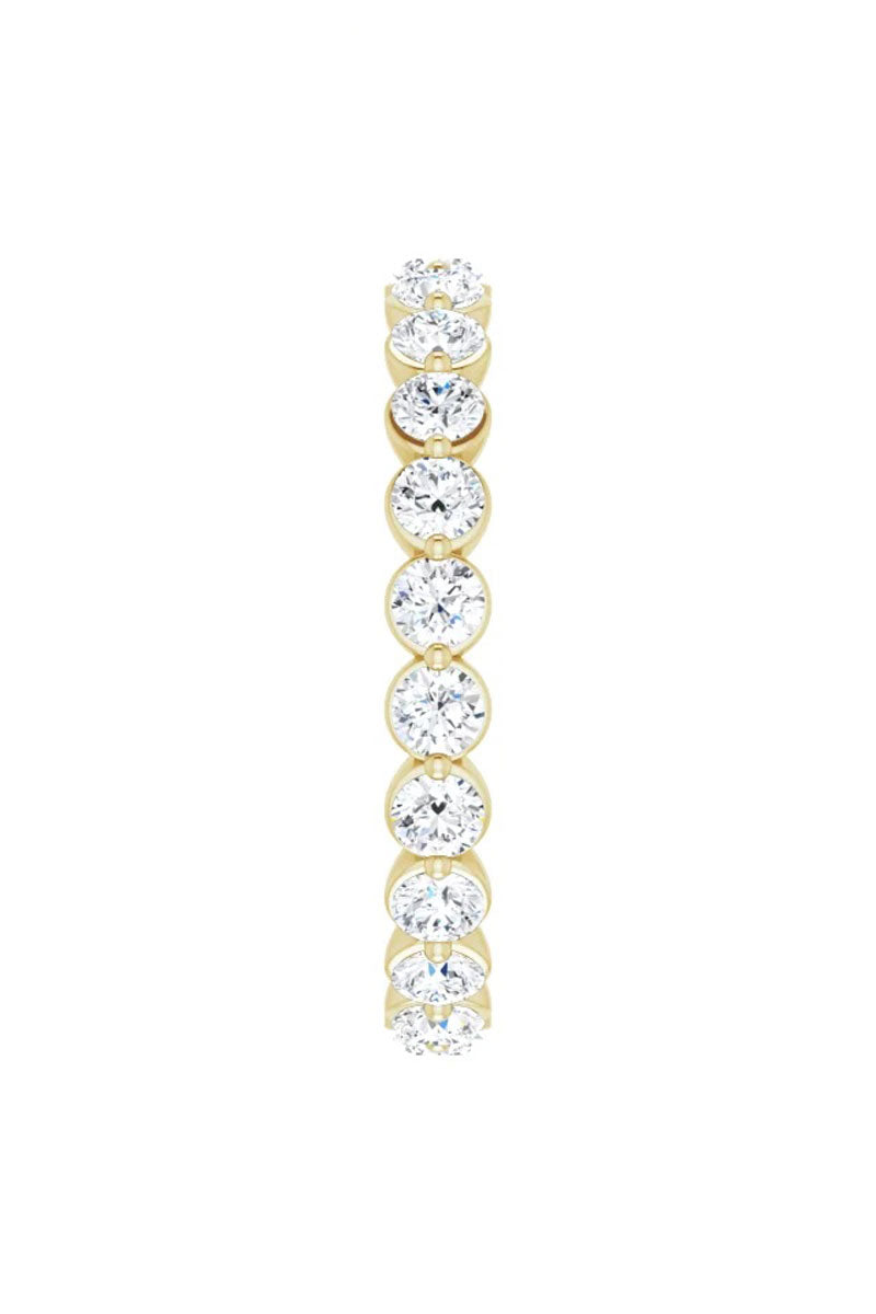 Halo Diamond Eternity Band -  1 1/3 CTW White Diamonds Yellow Gold