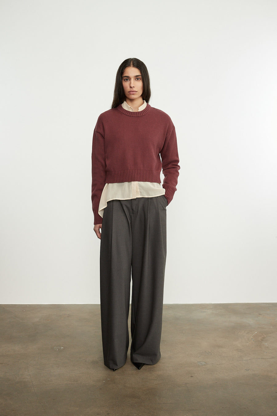 Chunky Cotton Cashmere Sweater - Sanguine