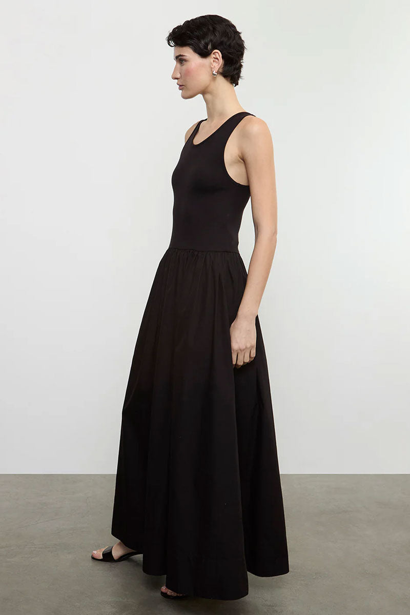 Cotton Resort Tank Dress - Black