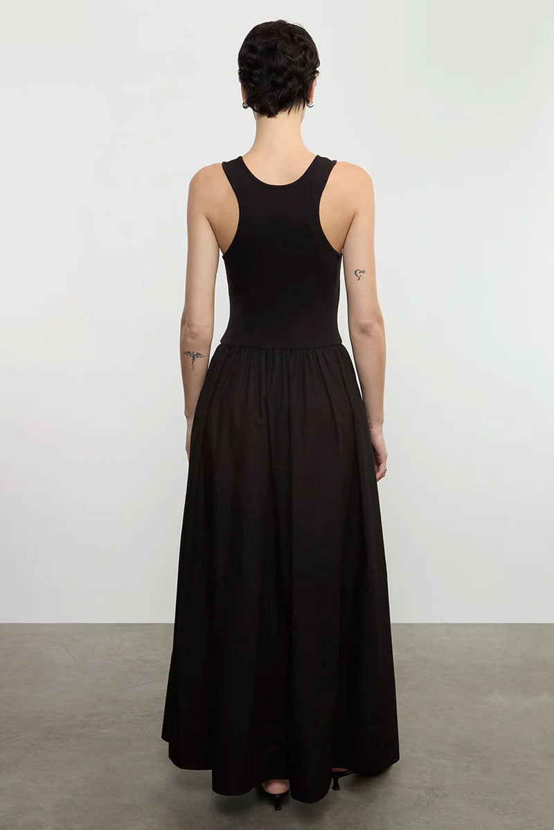 Cotton Resort Tank Dress - Black